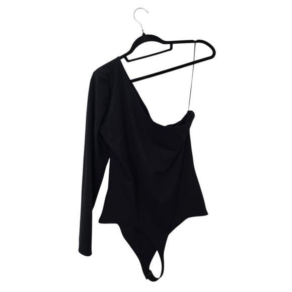 Abercrombie & Fitch One Shoulder Bodysuit Women XL Black Soft Stretch - Picture 6 of 6
